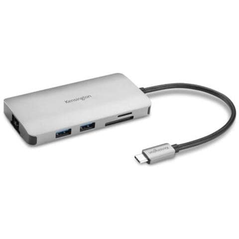 Docking Station UH1400P Hub Portatile Senza driver 8-in-1 USB-C Colore Argento Nero - Foto 1