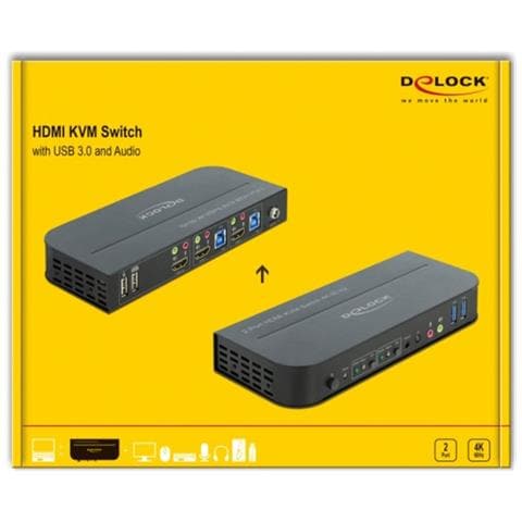 Switch Hdmi Kvm 4k 60 Hz con USB 3.0 e audio Kvm audio interruttore USB 2 X Kvm audio USB 1 Lokaler Benutzer Desktop - Foto 4