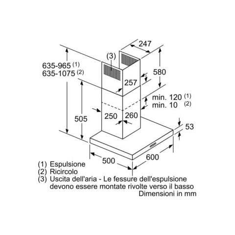 Cappa LC67BHM50 a Parete da 60 cm Aspirante / Filtrante Colore Acciaio Inox - Foto 7