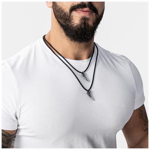 Collana in Pelle per Uomo, ""Wolf"", 50cm, Argento - Foto 8