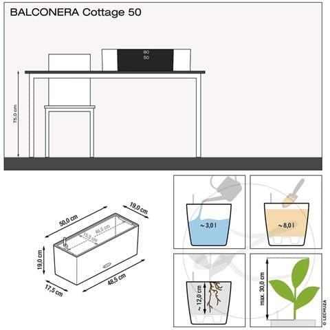 BALCONERA Cottage 50 Esterno Fioriera Montabile a parete Polipropilene (PP) Bianco - Foto 10