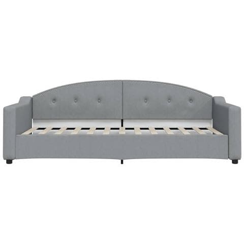 Divano Letto Con Materasso Grigio Chiaro 90x200 Cm In Tessuto - Foto 9