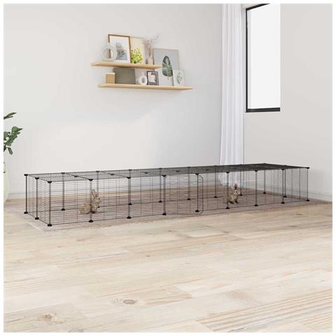 Gabbia Per Animali 36 Pannelli Con Porta Nera 35x35 Cm Acciaio - Foto 2