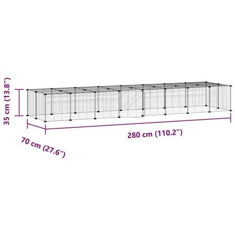 Gabbia Per Animali 36 Pannelli Con Porta Nera 35x35 Cm Acciaio - Foto 4