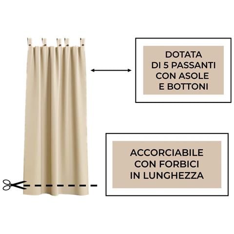 Tenda Gazebo Panna 160x270 Per Esterno Passanti Con Bottoni Springfield - Foto 2