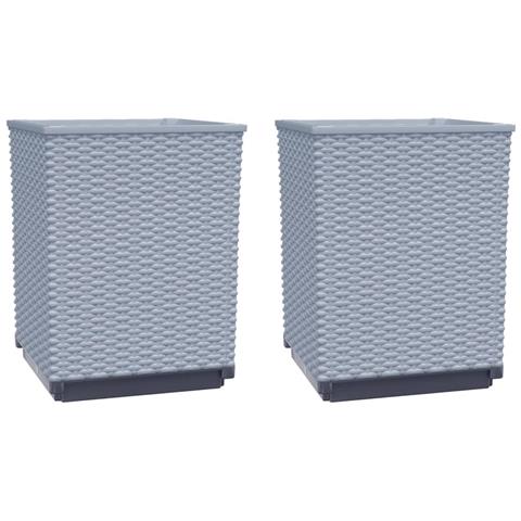 Fioriere 2 Pz Grigio Chiaro 30x30x37 Cm In Polipropilene - Foto 1