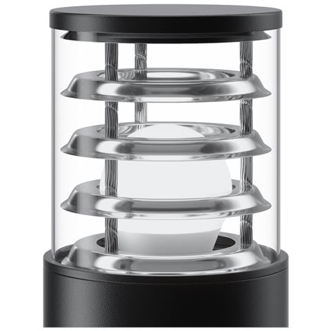 Lampada Da Terra Moderna Per Esterno Alluminio Nero 1 Luce E27 60w Ip54 - Foto 2