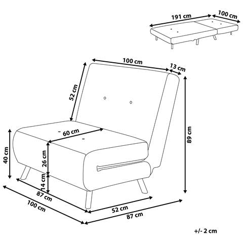 Divano Letto Singolo Farris Velluto Beige Sabbia - Foto 2