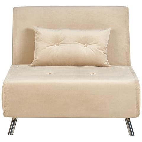 Divano Letto Singolo Farris Velluto Beige Sabbia - Foto 5