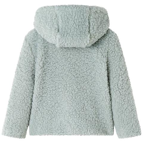 Giacca Con Cappuccio Bambina Pelliccia Sintetica Teddy Verde Menta 128 - Foto 2