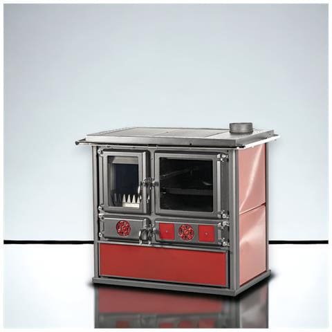 Cucina Stufa A Legna Bordeaux Con Maioliche In Ceramica Focolare In Ghisa 8,4 Kw Life - Foto 2