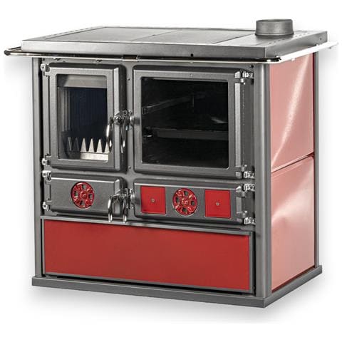 Cucina Stufa A Legna Bordeaux Con Maioliche In Ceramica Focolare In Ghisa 8,4 Kw Life - Foto 1