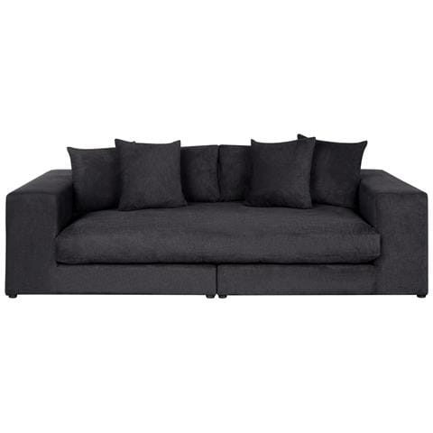 Divano 3 Posti Glorvika Tessuto Nero - Foto 2