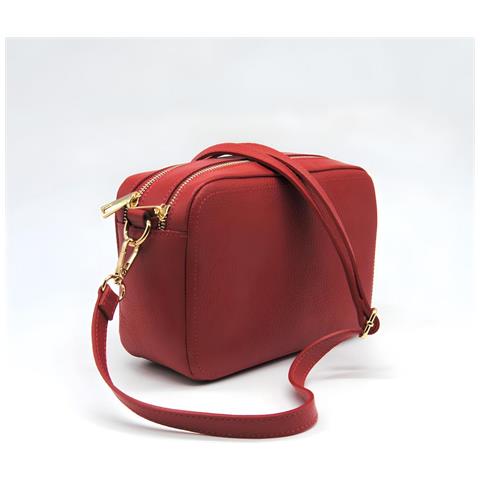 Borsa A Tracolla Roma - Rosso - Pelle Di Vitello Dollaro - 24x9x15 Cm - Foto 1