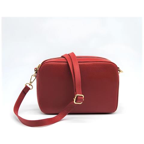 Borsa A Tracolla Roma - Rosso - Pelle Di Vitello Dollaro - 24x9x15 Cm - Foto 2