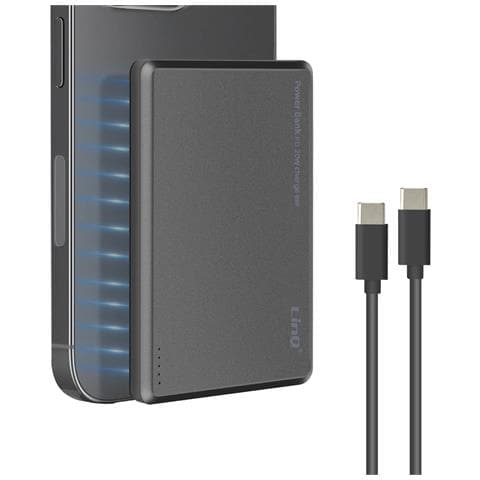 Batteria Esterna Per Iphone Magsafe 8000mah + Usb-c 20w Con Cavo Usb-c, Grigio - Foto 1