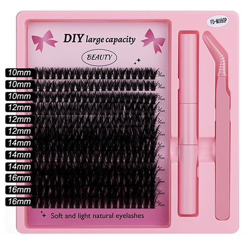 Set Ciglia Finte (240 Grappoli) - Aspetto Naturale, Riutilizzabili, Applicazione Fai-da-te Modello 2 - Foto 1