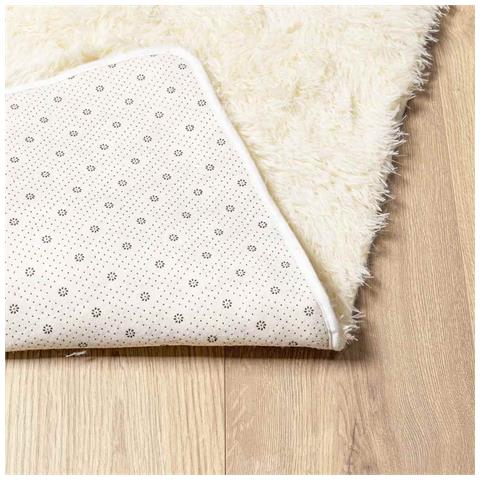 Tappeto Shaggy a Pelo Lungo NAVARRA Crema 130x200 cm poliestere - Foto 9