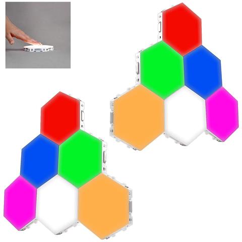 Set Di 6 Luci Led Collegate Tra Loro, Da Appendere Al Muro O Da Tavolo. Con Telecomando E Controllo Touch Individuale. - Foto 2