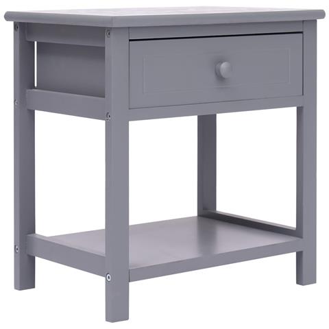 Lusso Casadino -  Comodino Grigio 40x29x42 Cm In Legno Di Paulonia - Foto 2