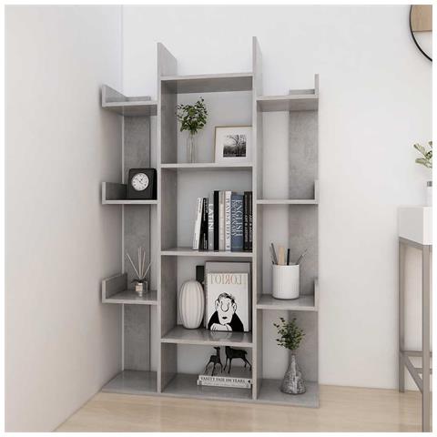 Lusso Casadino - Libreria Grigio Cemento 86x25,5x140 Cm In Truciolato - Foto 2