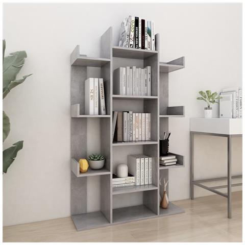 Lusso Casadino - Libreria Grigio Cemento 86x25,5x140 Cm In Truciolato - Foto 8