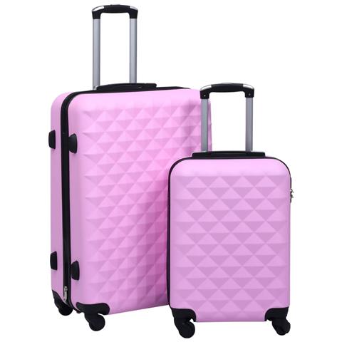 Lusso Casadino - Set Valigie Trolley A Custodia Rigida 2 Pz Rosa In Abs - Foto 2