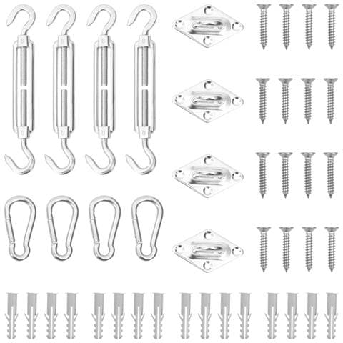 Set Accessori Per Vela Parasole 12 Pz In Acciaio Inossidabile - Foto 2