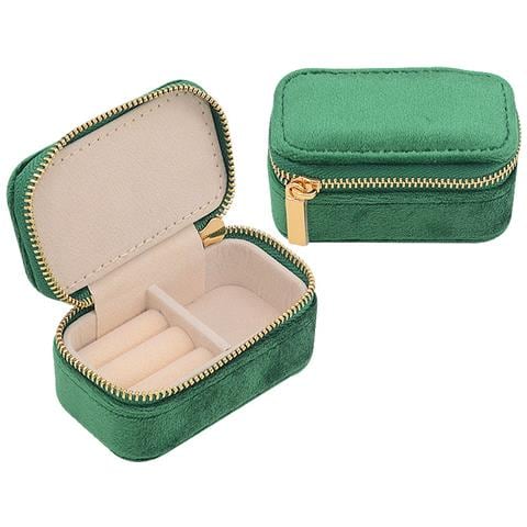 Elegante Scatola Portagioie In Velluto Per Orecchini, Anelli E Altro Green - Foto 1
