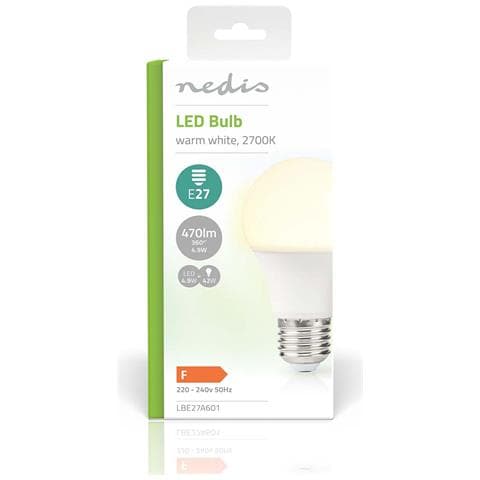 Lampadina Led E27 A60 4,9 W 470 Lm 2700 K Smerigliata Stile Retrò, Bianco - Foto 3