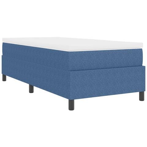 Letto con Box Spring e Materasso Blu 90x200 cm Tessuto Corduroy - Foto 9
