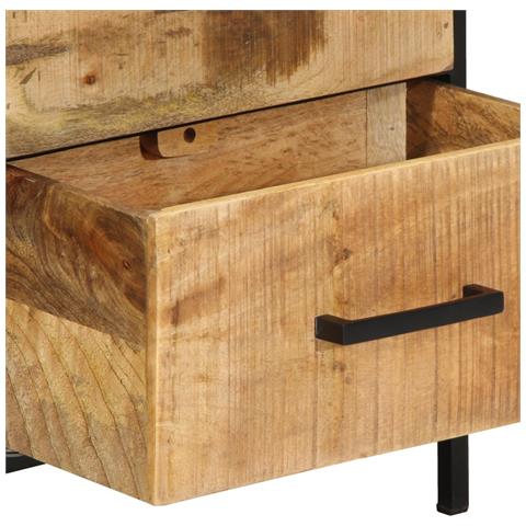 Comodino 40x35x50 cm Legno Massello Mango Grezzo - Foto 9