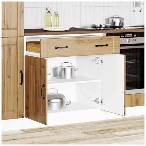 Base da Cucina Lucca Rovere Artigianale in Legno Multistrato - Foto 2