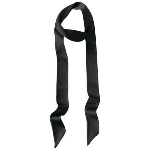 Elegante Sciarpa Lunga In Pura Seta Di Gelso Al 100% - Accessorio Di Moda Versatile Black - Foto 1