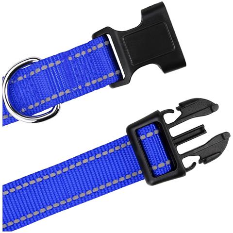 Tagme Collare Riflettente In Nylon Per Cani Con Fibbia A Sgancio Rapido L Blu - Foto 4