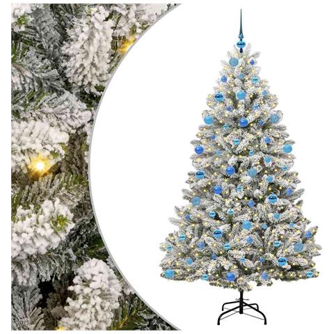 Albero di Natale artificiale con 300 LED Verde e Bianco 180 cm - Foto 1