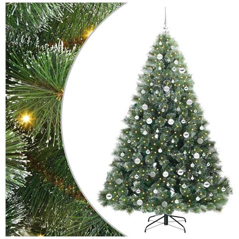 Albero di Natale artificiale con 300 LED Verde 210 cm PE e PVC - Foto 1