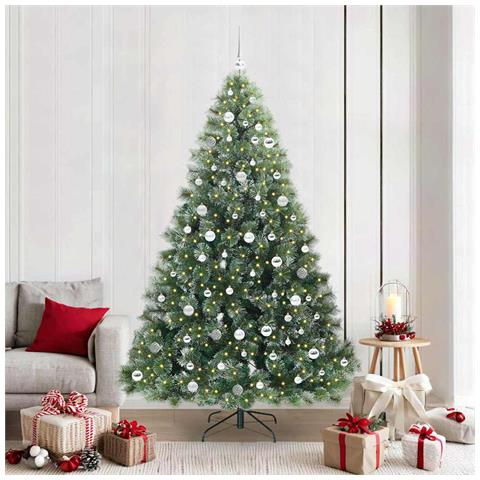 Albero di Natale artificiale con 300 LED Verde 210 cm PE e PVC - Foto 2