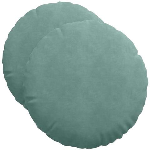 Cuscini per Seduta 2 pcs Verde Mare Ø 40 x 13 cm Velluto - Foto 1
