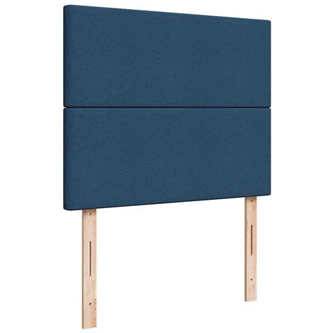 Struttura Letto Pouf con Materasso Blu 120x190 cm in Tessuto - Foto 9