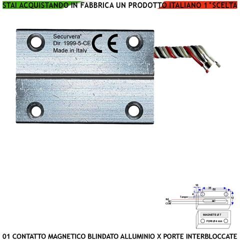 Sensore Magnetico Antifurto Alluminio Porte Ferro Interbloccata Posizione Aperta O Chiusa Contatto Reed Campo 20 Mm 5 - Foto 1