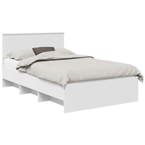 Struttura del letto Bianco 137 x 203 cm Legno multistrato - Foto 1