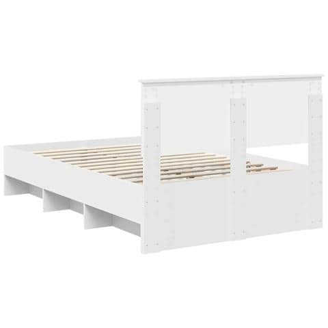 Struttura del letto Bianco 137 x 203 cm Legno multistrato - Foto 9