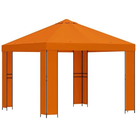 Gazebo 3 x 3 m Arancione Poliestere e Acciaio 190 gsm - Foto 1