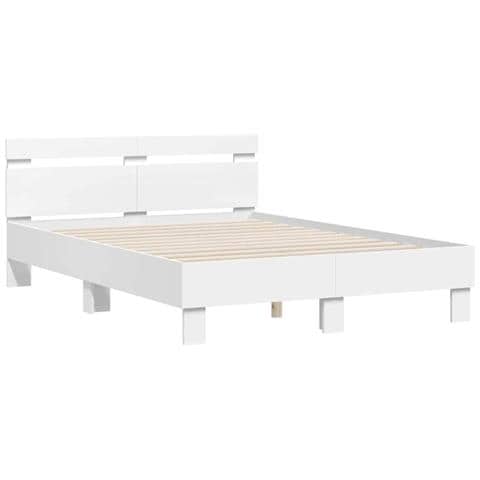 Struttura del letto Bianco 137 x 190 cm Legno multistrato - Foto 1