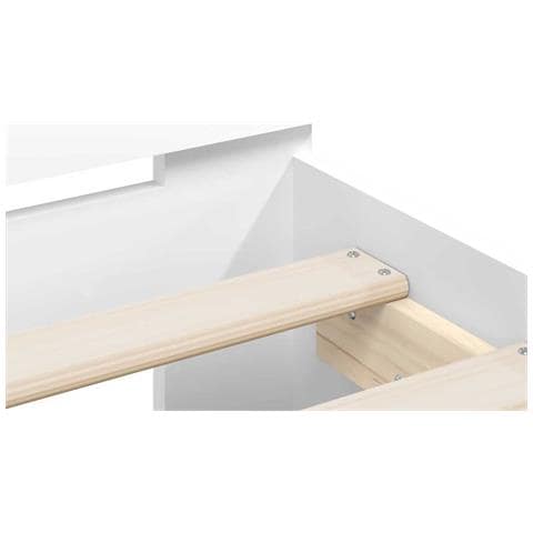 Struttura del letto Bianco 137 x 190 cm Legno multistrato - Foto 9