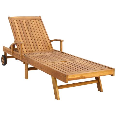 Lettino da sole 1-persona Marrone Legno di teak solido - Foto 1