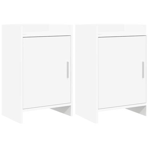 Comodini 2 pcs Bianco 40 x 30 x 60 cm Legno ingegnerizzato - Foto 1