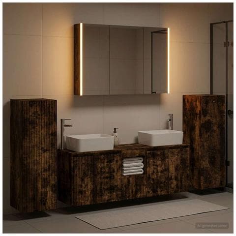 Set di mobili per il bagno 6 pcs Rovere Fumo - Foto 2