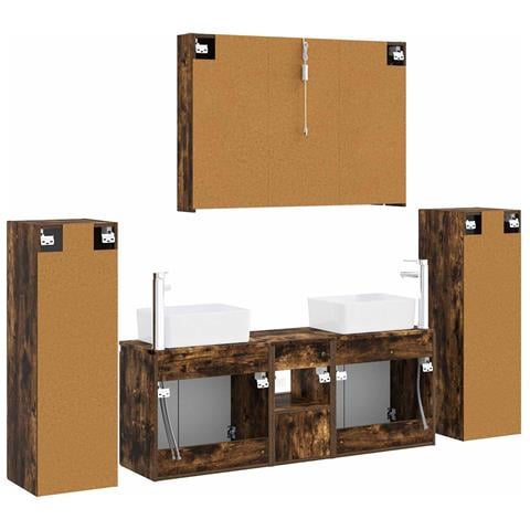Set di mobili per il bagno 6 pcs Rovere Fumo - Foto 9